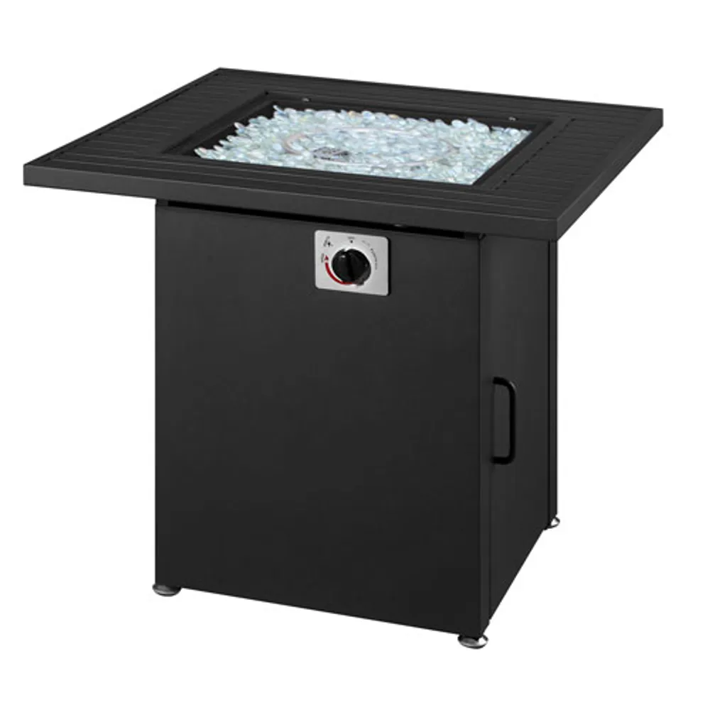 Insignia 28" Square Propane/Natural Gas Fire Pit Table - 50,000 BTU - Black - Only at Best Buy