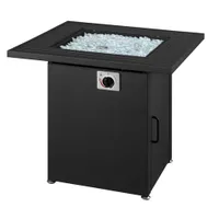 Insignia 28" Square Propane/Natural Gas Fire Pit Table - 50,000 BTU - Black - Only at Best Buy