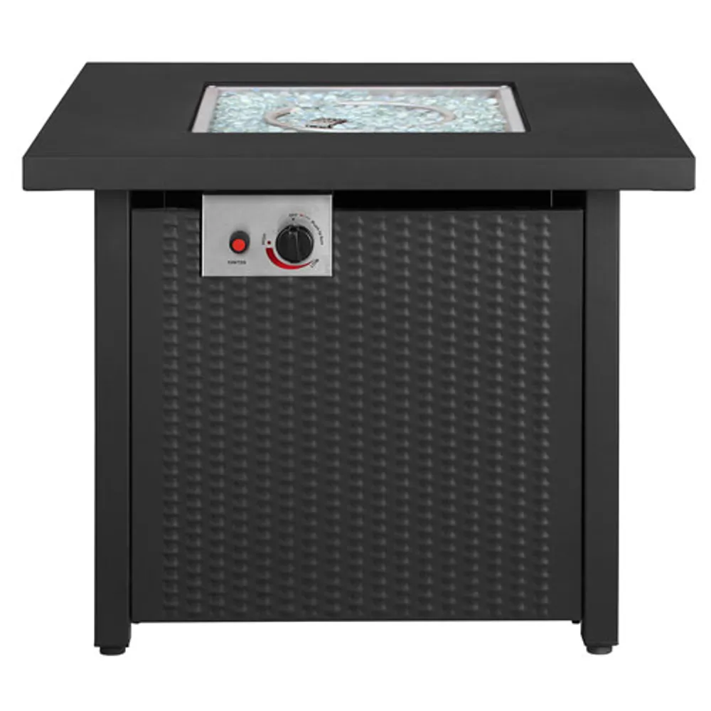 Insignia 30" Square Propane/Natural Gas Fire Pit Table - 50,000 BTU - Black - Only at Best Buy