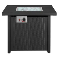 Insignia 30" Square Propane/Natural Gas Fire Pit Table - 50,000 BTU - Black - Only at Best Buy