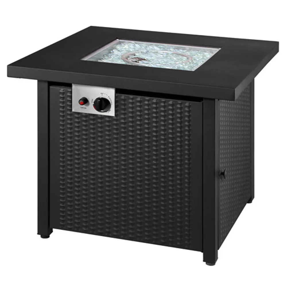 Insignia 30" Square Propane/Natural Gas Fire Pit Table - 50,000 BTU - Black - Only at Best Buy