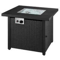 Insignia 30" Square Propane/Natural Gas Fire Pit Table - 50,000 BTU - Black - Only at Best Buy