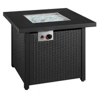 Insignia 30" Square Propane/Natural Gas Fire Pit Table - 50,000 BTU - Black - Only at Best Buy