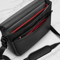 Insignia 15" Leather Laptop Messenger Bag - Black - Only at Best Buy