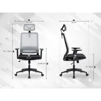 Naz Expert Full-Back Mesh Office Chair with Headrest - Black