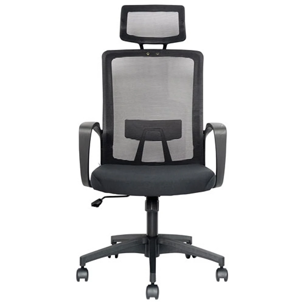 Naz Aspire Full-Back Mesh Office Chair with Headrest - Black