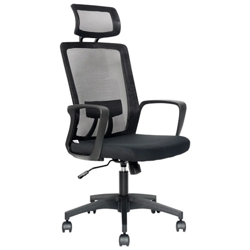 Naz Aspire Full-Back Mesh Office Chair with Headrest - Black