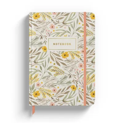 Rileys & Co Notebook Journal for Work and School - Lined Journal 8 x 6 Inches, Gold Foil Cover, Compact Notebook for Women, 240 Pages, Lined Notebook, Hardcover Journal (Floral)
