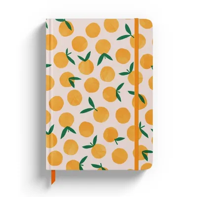 Rileys & Co Notebook Journal for Work and School - Dotted Journal 8 x 6 Inches - Compact Notebook for Women - 240 Pages - Lined Notebook - Hardcover Journal (Oranges)