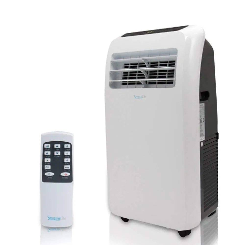 SereneLife SLPAC12.5 Portable Air Conditioner Compact Home AC Cooling Unit  with Built-in Dehumidifier u0026 Fan Modes, Quiet Operation, Includes Window  Mount Kit, 12,000 BTU, White | Scarborough Town Centre