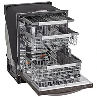 LG 24" 42dB Built-In Dishwasher with Stainless Steel Tub & Third Rack (LDTH7972D) - Black Stainless