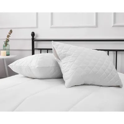 Millano Collection Everyday Quilted Pillow Protector - 2 Pack - Standard - White