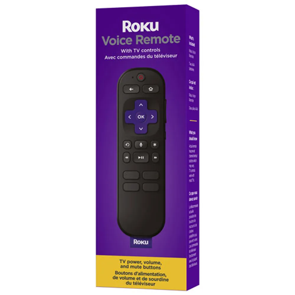 Télécommande vocale Roku avec commandes de téléviseur