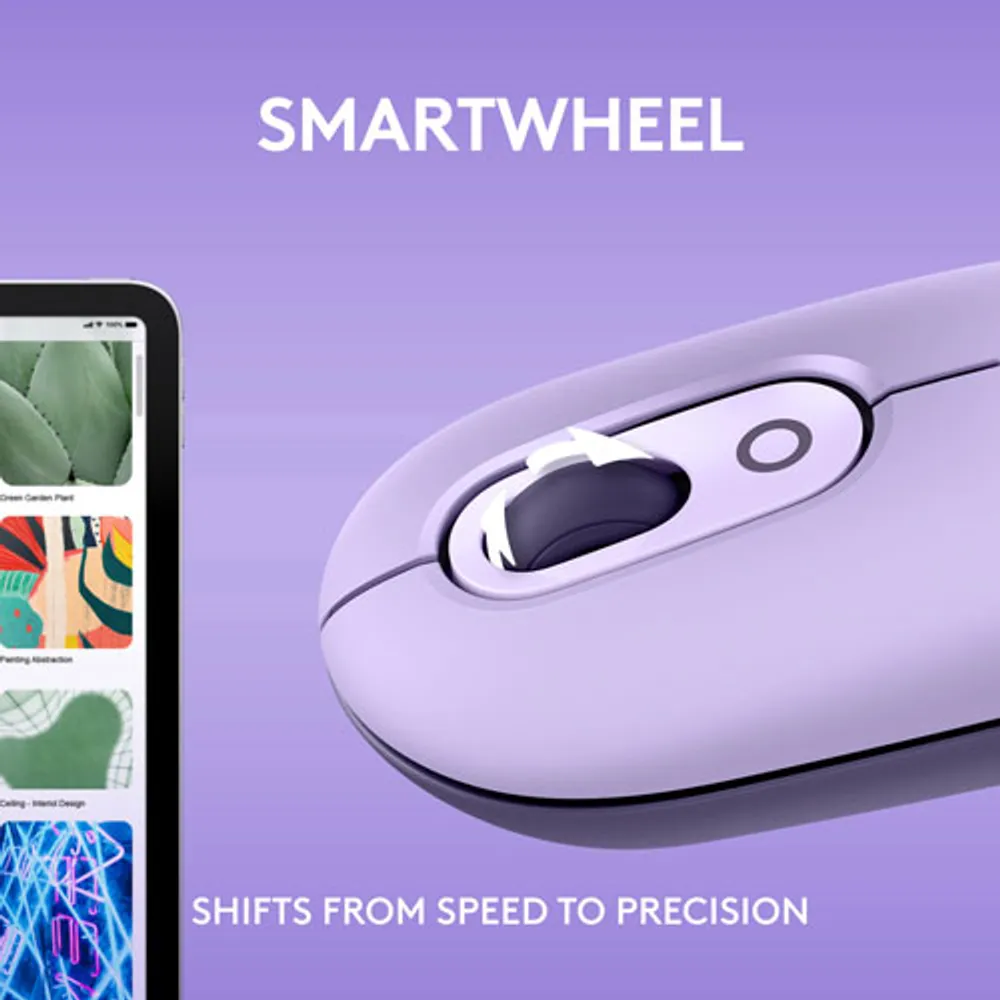 Logitech POP Mouse Bluetooth Optical Ambidextrous Mouse - Cosmos