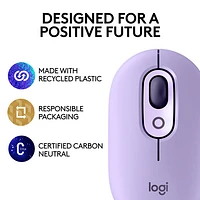 Logitech POP Mouse Bluetooth Optical Ambidextrous Mouse - Cosmos