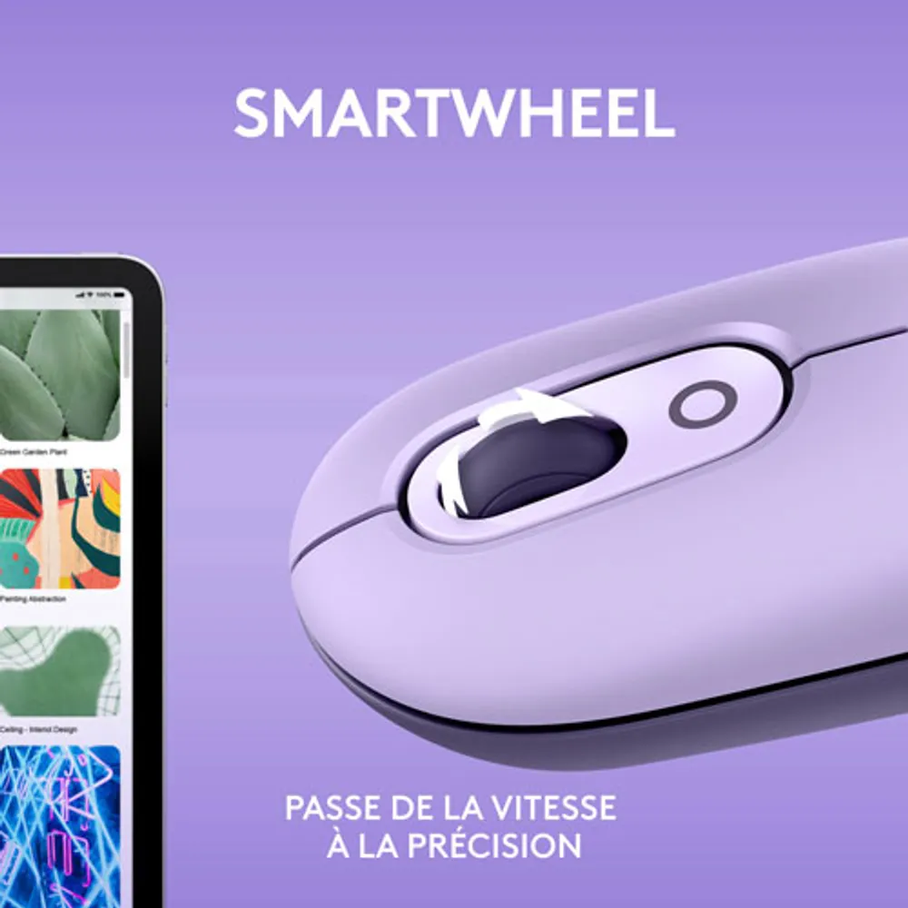 Logitech POP Mouse Bluetooth Optical Ambidextrous Mouse - Cosmos