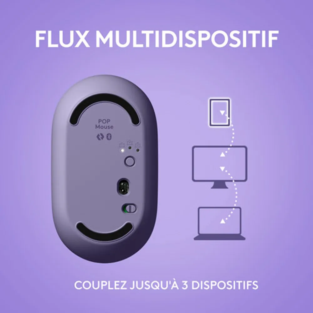 Logitech POP Mouse Bluetooth Optical Ambidextrous Mouse - Cosmos