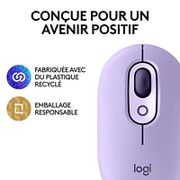 Logitech POP Mouse Bluetooth Optical Ambidextrous Mouse - Cosmos