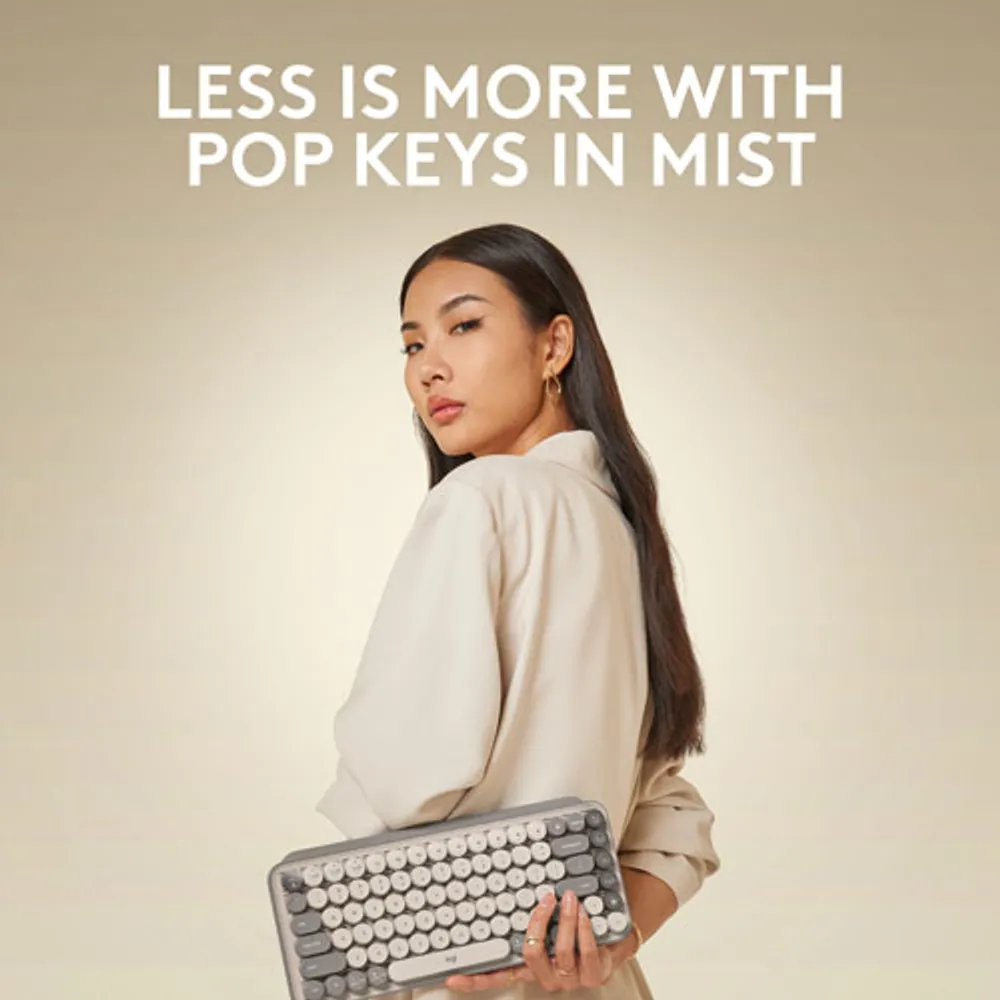 Logitech POP Keys Wireless Mechanical Keyboard with Customizable Emoji Keys - Mist