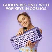 Logitech POP Keys Wireless Mechanical Keyboard with Customizable Emoji Keys - Cosmos