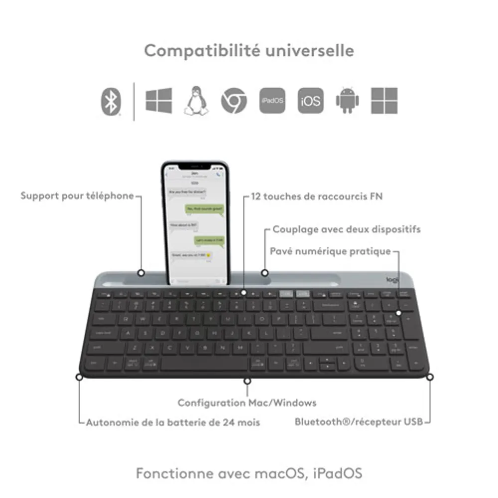 Logitech K585 Multi-Device Slim Bluetooth Keyboard - Graphite