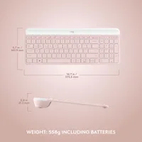 Ensemble clavier et souris optique sans fil Slim Combo MK470 de Logitech - Rose - Anglais