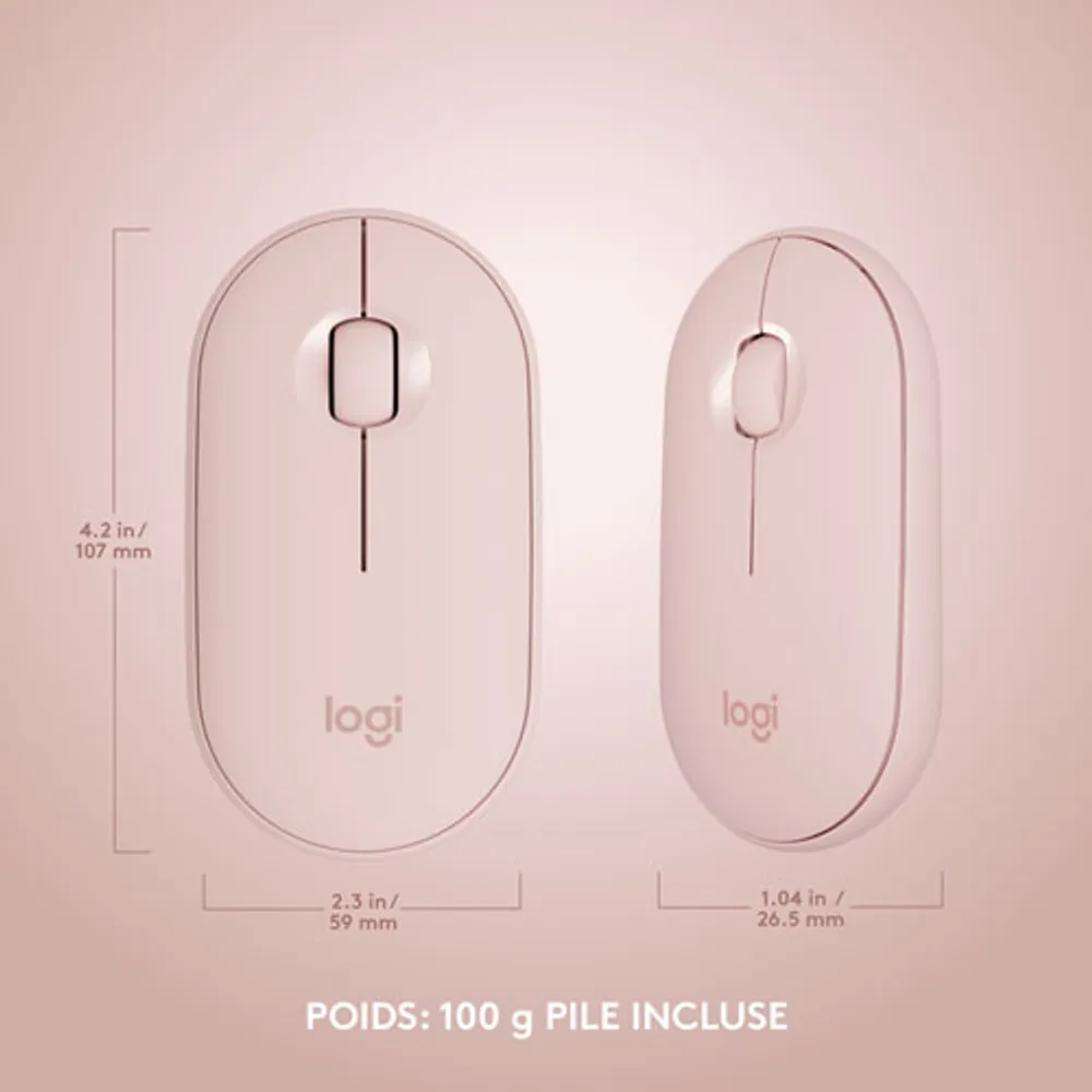 Ensemble clavier et souris optique sans fil Slim Combo MK470 de Logitech - Rose - Anglais