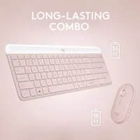 Ensemble clavier et souris optique sans fil Slim Combo MK470 de Logitech - Rose - Anglais