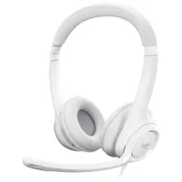 Casque d'écoute avec fil H390 de Logitech avec microphone à suppression du bruit - Blanc cassé