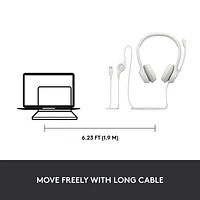 Logitech H390 Wired Headset with Noise Cancelling Microphone - Off-White