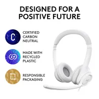 Logitech H390 Wired Headset with Noise Cancelling Microphone - Off-White