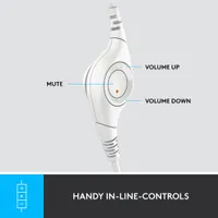 Logitech H390 Wired Headset with Noise Cancelling Microphone - Off-White