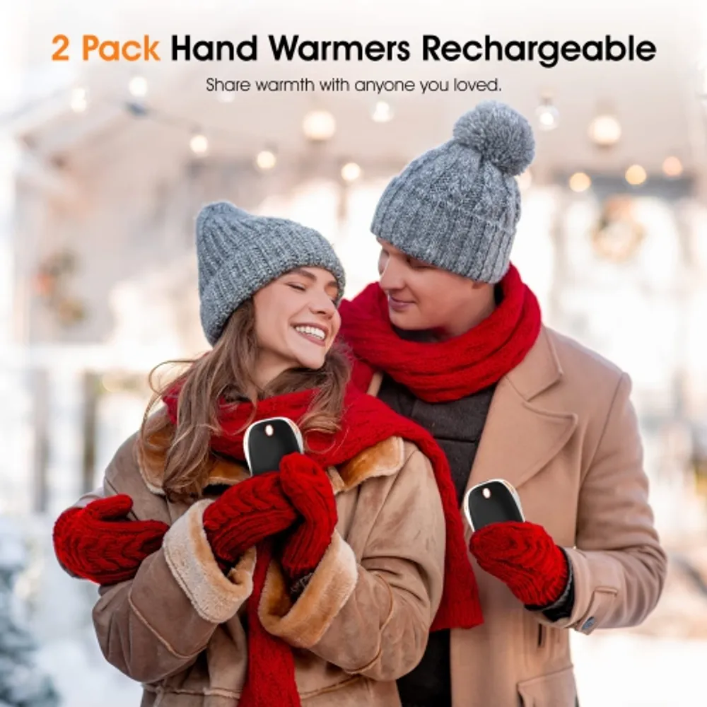 Electric Pocket Hand Warmers Rechargeable, 2 Pack Hand Warmer 4000mAh
