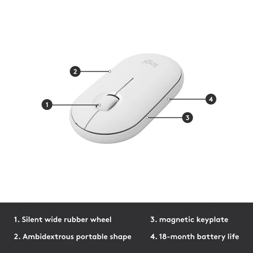 Logitech MK470 Slim Wireless Optical Keyboard & Mouse Combo - Off-White