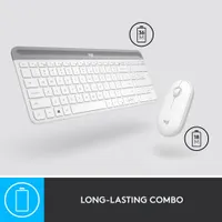 Logitech MK470 Slim Wireless Optical Keyboard & Mouse Combo - Off-White