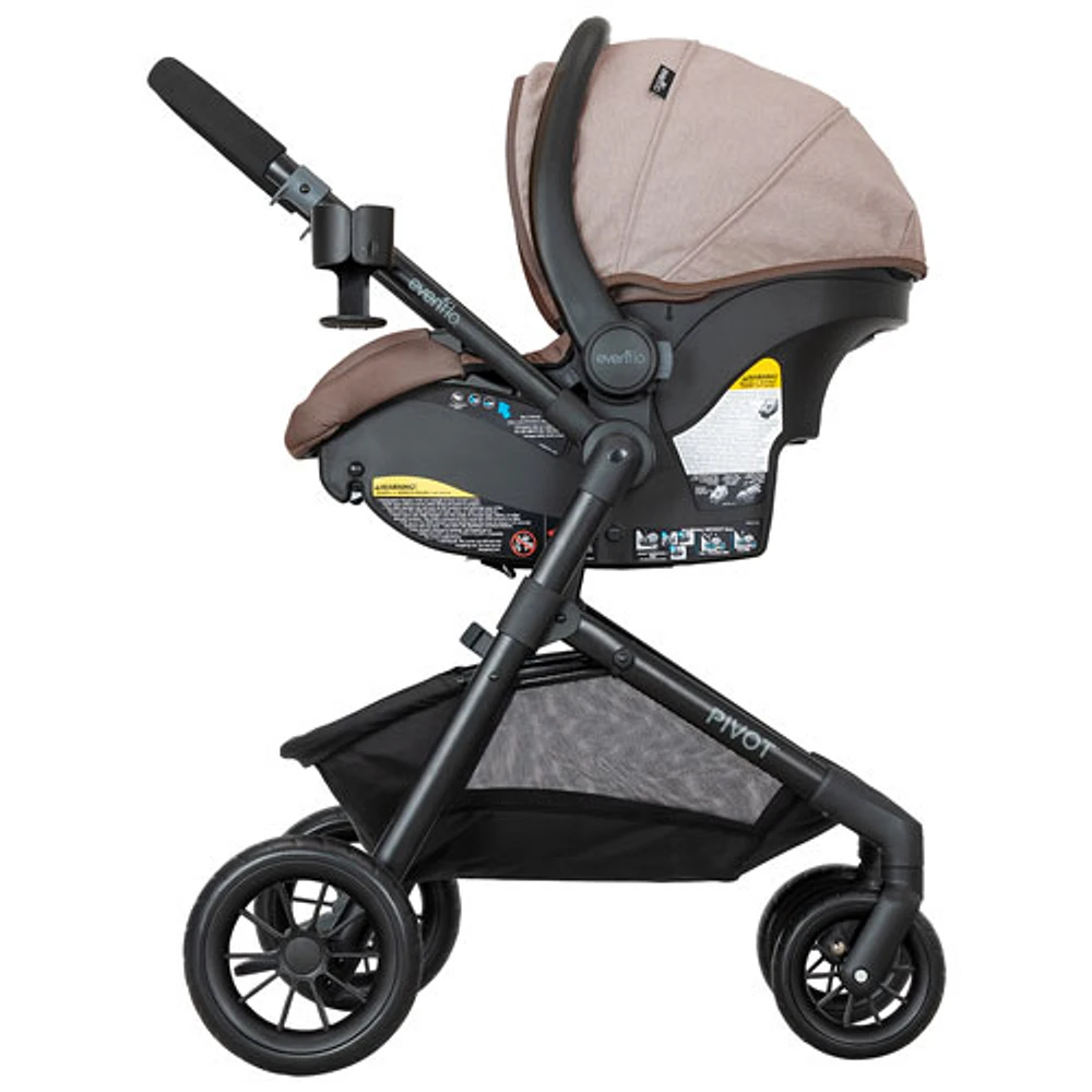 Evenflo Pivot Modular Travel System with LiteMax Infant Car Seat - Desert Tan