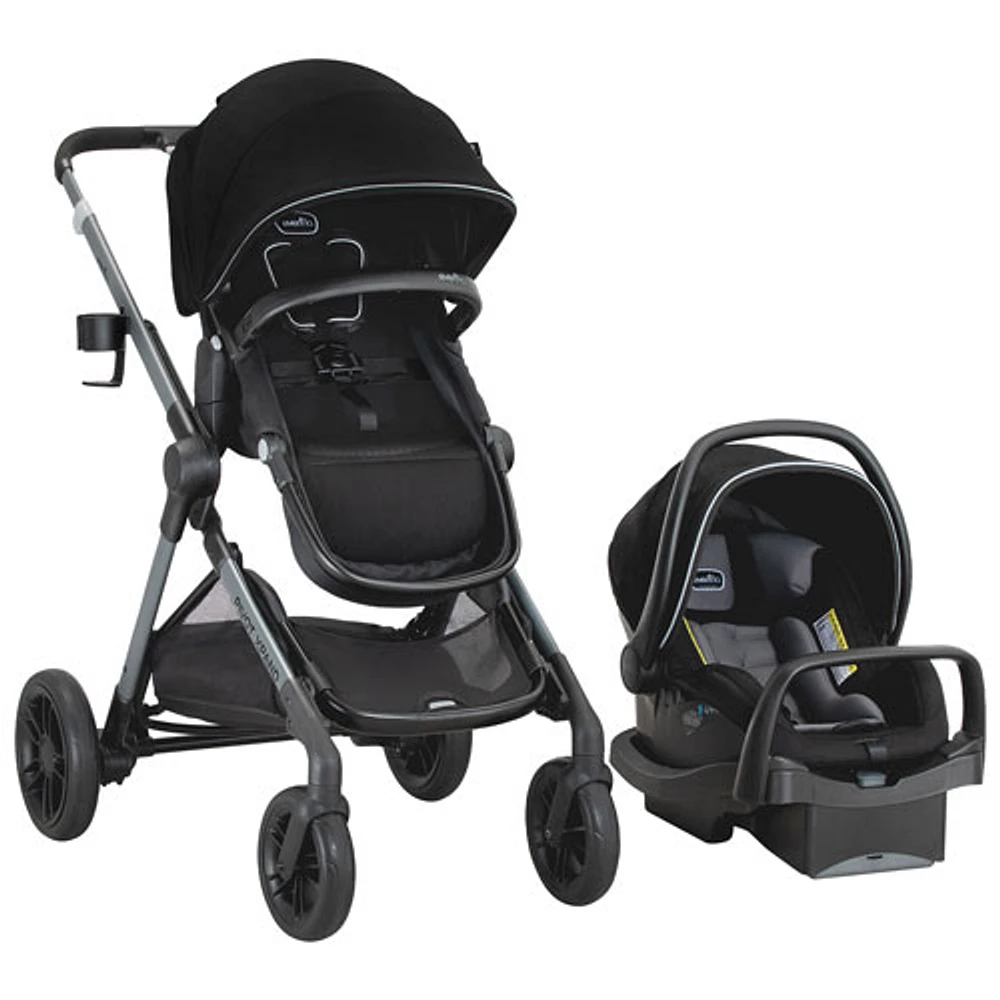 Poussette modulaire Pivot Xpand d'Evenflo avec siège d'auto pour bébé LiteMax - Noir Ayrshire