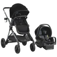 Poussette modulaire Pivot Xpand d'Evenflo avec siège d'auto pour bébé LiteMax - Noir Ayrshire