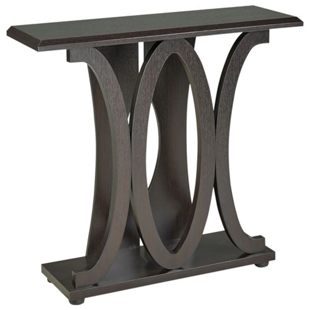 Harper Contemporary Rectangular Console Table - Dark Cherry