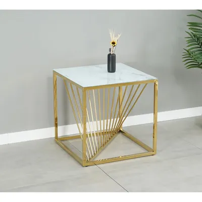 Kingston Contemporary Square Console Table - Gold