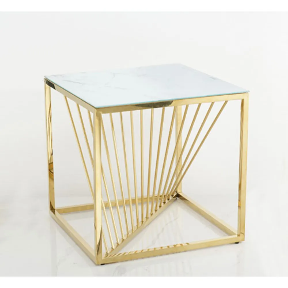 Kingston Contemporary Square Console Table - Gold