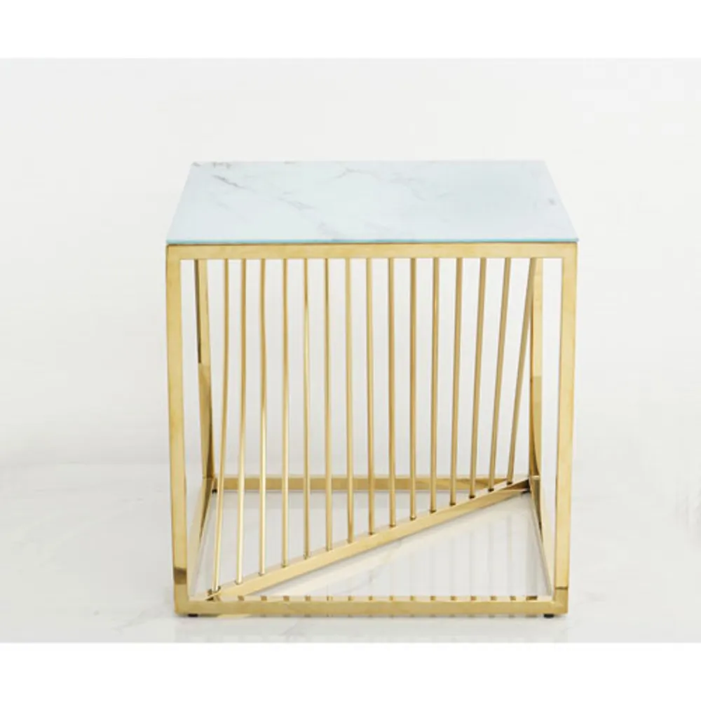 Kingston Contemporary Square Console Table - Gold