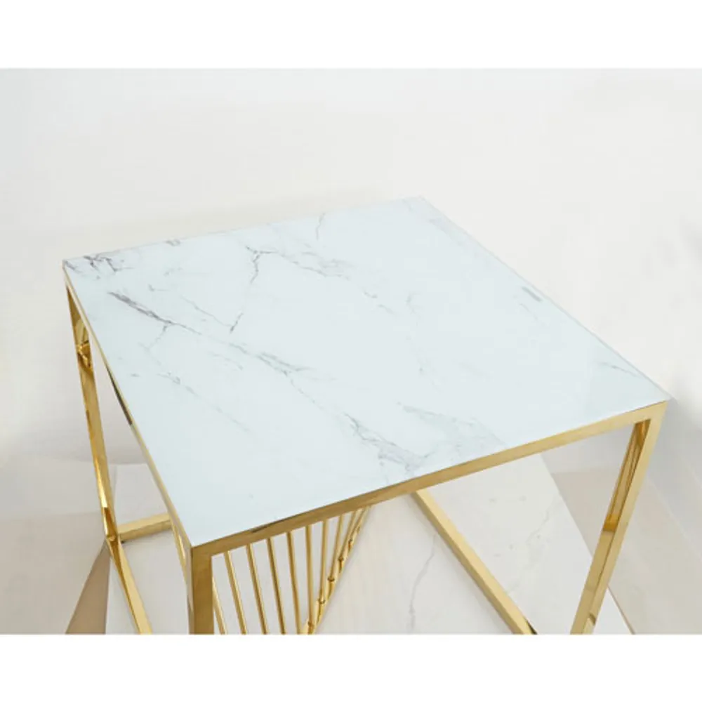 Kingston Contemporary Square Console Table - Gold