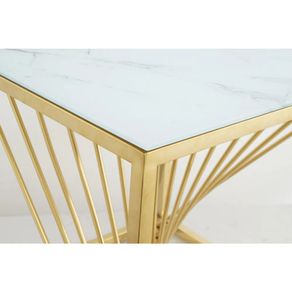 Kingston Contemporary Square Console Table - Gold