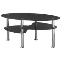 Brassex Edison Contemporary Oval Coffee Table - Black