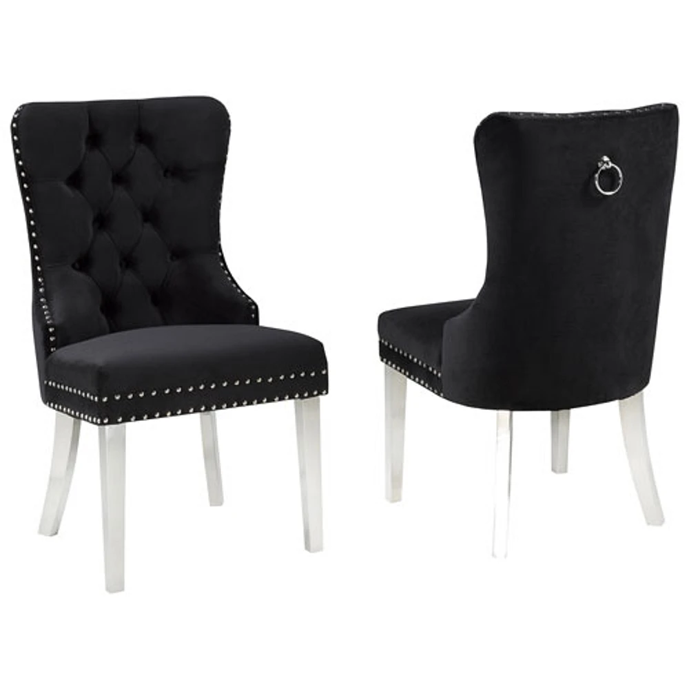 Brassex Julian Contemporary Fabric Tufted Accent Chair - Set of 2