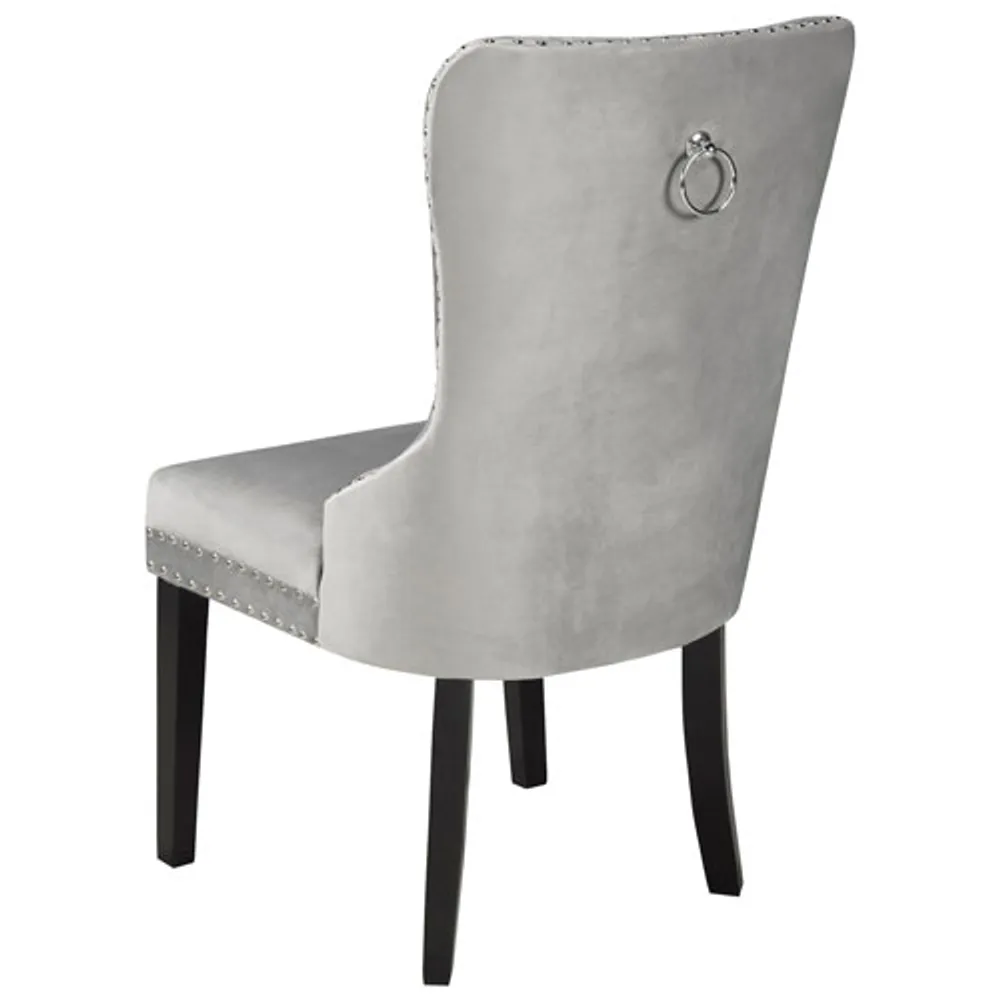 Brassex Soho Contemporary Fabric Dining Chair - Set of 2 - Grey