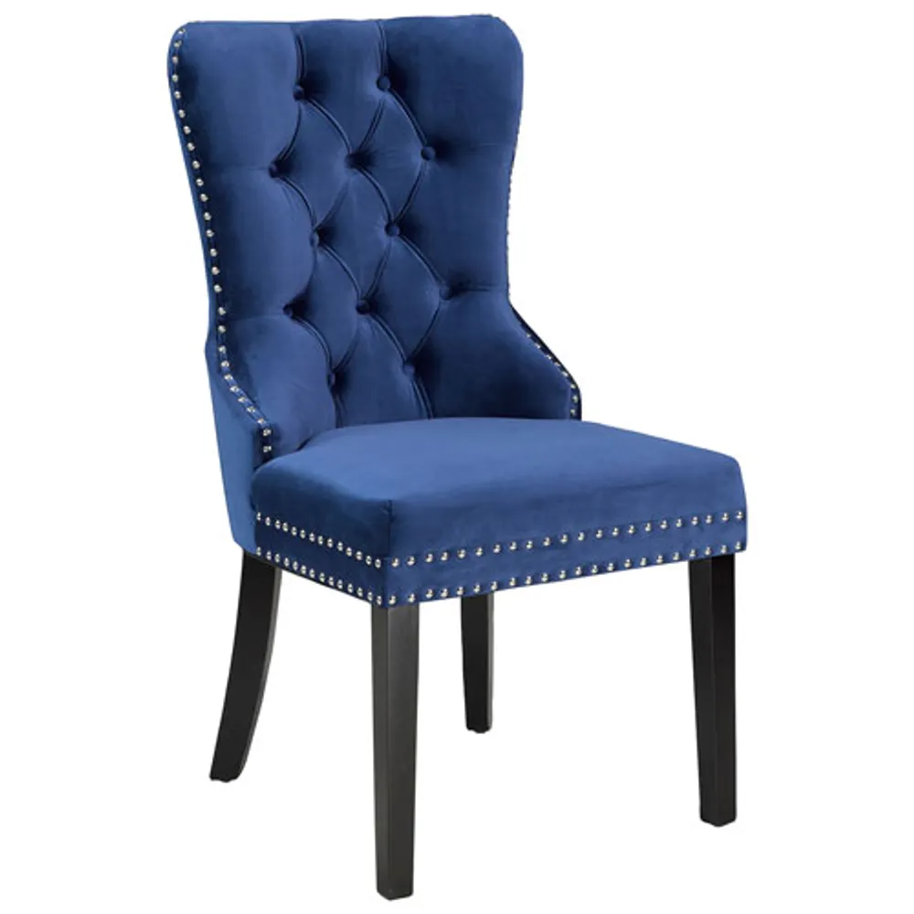 Brassex Soho Contemporary Fabric Dining Chair - Set of 2 - Blue