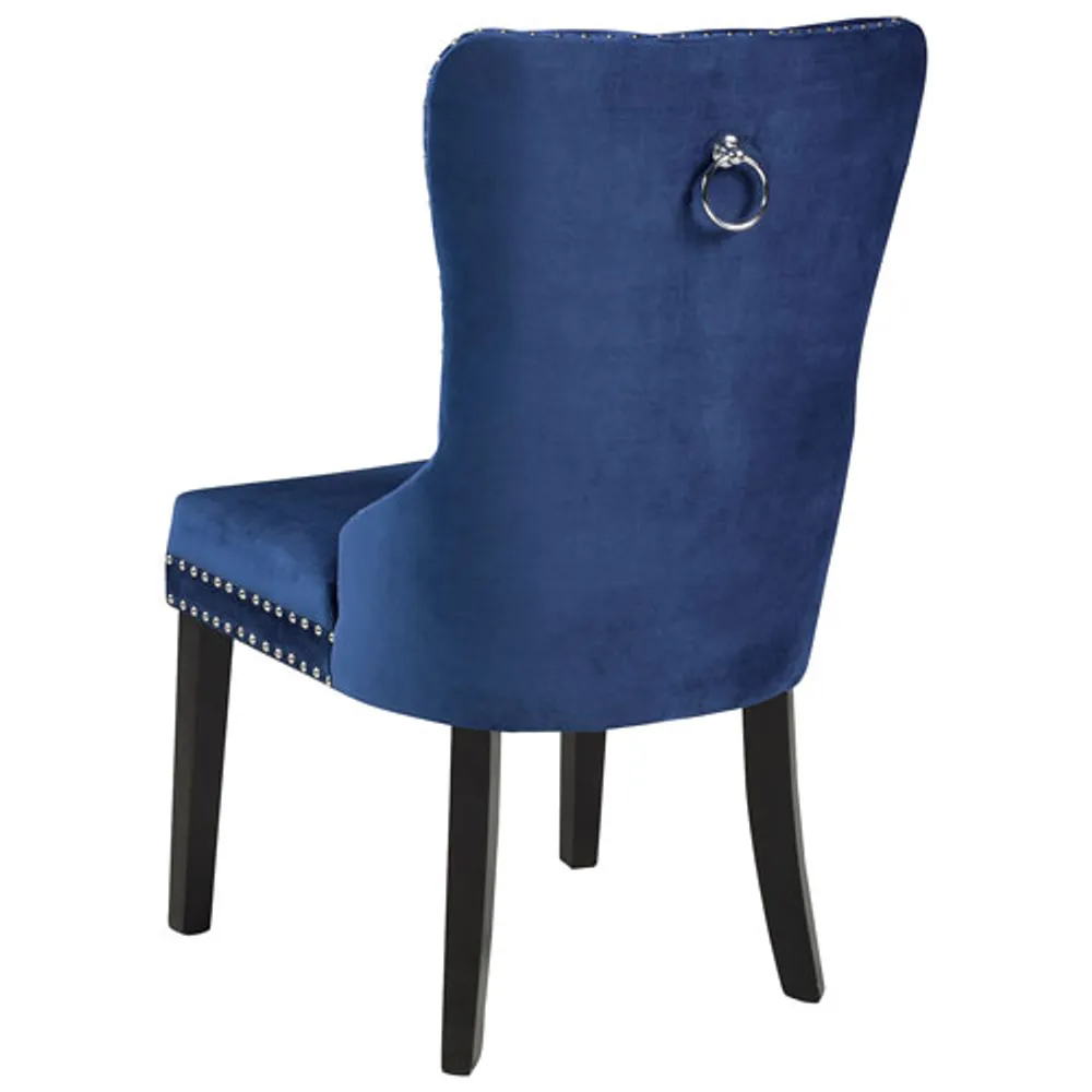 Brassex Soho Contemporary Fabric Dining Chair - Set of 2 - Blue