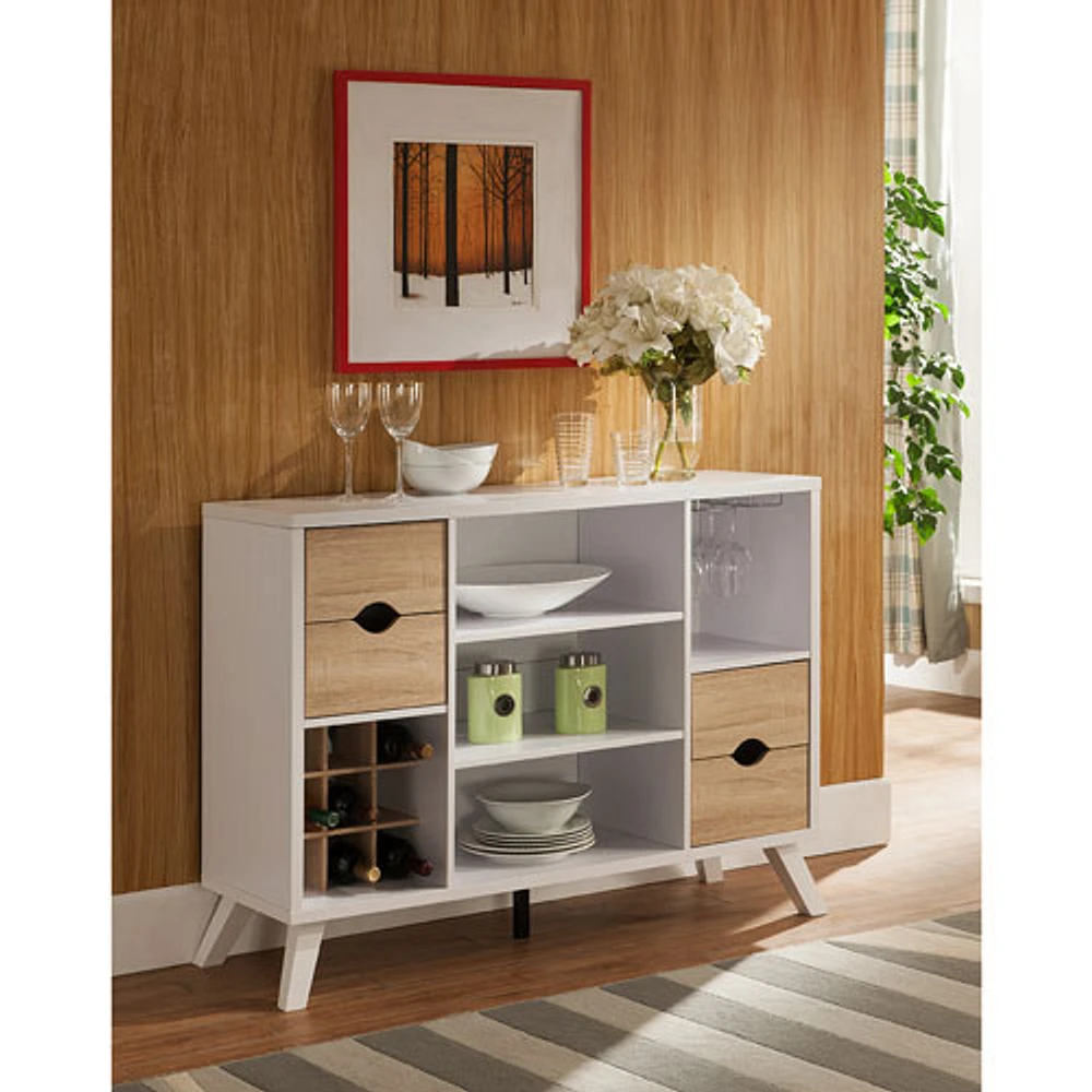 Brassex Contemporary Buffet - White/Oak